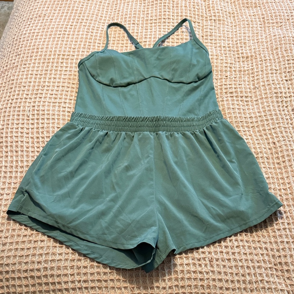 PINK Victoria's Secret Green Romper